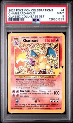 2021 POKEMON CELEBRATIONS CLASSIC COLL #4 CHARIZARD-HOLO PSA 9 - Image 1