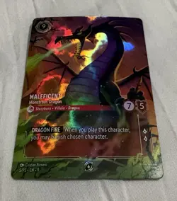 Maleficent - Monstrous Dragon Store Championship Top 8 Lorcana Promo Cards Holo - Image 1