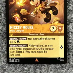 Disney Lorcana Whispers in the Well Mickey Mouse Amber Champion 23/204 Rare NM - Image 4