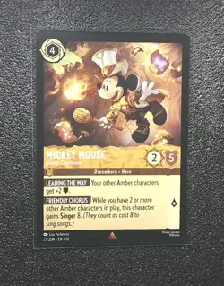 Disney Lorcana Mickey Mouse Amber Champion (Whispers In The Well) 23/204 Rare - Image 1