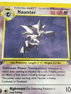 Pokemon TCG Haunter 1st Edition Holo Card Fossil, 6/62, Holographic Rare - Image 2