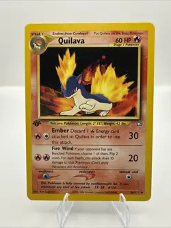 1st Edition QUILAVA 46/111 Neo Genesis Pokemon Card Uncommon Wotc 2000 Vintage - Image 1