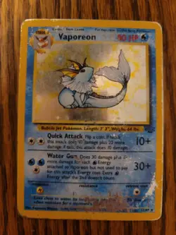 Vaporeon 12/64 Holo Rare Jungle Pokemon Card DMG - Image 1