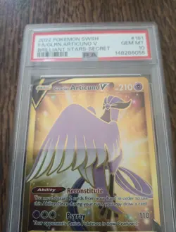 Pokemon TCG Galarian Articuno v Card Brilliant Stars Series 181/172 PSA 10 - Image 2