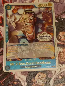 Mr 2 Bon Kurei (Bentham) Store Championship OP01-084 One Piece Card English - Image 2