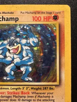 1st Edition Machamp 8/102 Base Set Pokemon Card Holo Foil Rare HP - Image 4