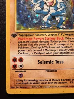 1st Edition Machamp 8/102 Base Set Pokemon Card Holo Foil Rare HP - Image 5