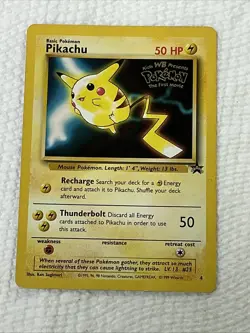 1999 Pokemon PIKACHU Kids WB Pokemon The First Movie Promo Card 4 - Image 1