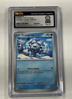 Cryogonal #55 Common Obsidian Flames 2023 Pokemon Card Italian Cgc World record - Image 1