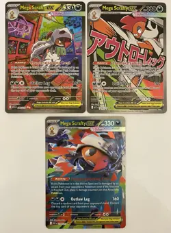 Pokemon Mega Scrafty ex ASCENDED HEROS 3 Card Lot SIR - Image 1