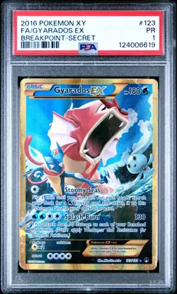 PSA 1 Pokemon Gyarados EX 123/122 BREAKpoint Secret Rare Full Art Holo - Image 1