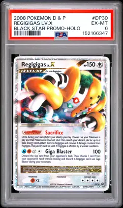 2008 POKEMON DIAMOND & PEARL BLACK STAR PROMO HOLO #DP30 REGIGIGAS LV.X PSA 6 - Image 1