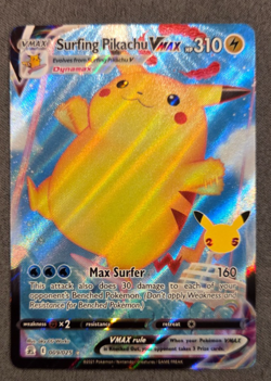 Surfing Pikachu VMAX Celebrations Ultra Rare 009/025 Pokemon TCG - Image 1