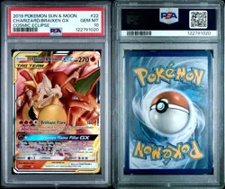 2019 POKEMON SUN & MOON COSMIC ECLIPSE #22 CHARIZARD & BRAIXEN GX PSA 10 - Image 3