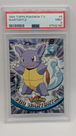 1999 Topps Pokemon T.V. #8 Wartortle Black Logo PSA 9 MINT! - Image 1