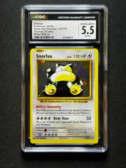 CGC 5.5 ERROR Pokemon Snorlax #XY179 Evolutions Promo MISCUT + ALIGNMENT DOT! - Image 1