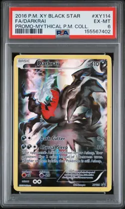 2016 POKEMON XY BLACK STAR PROMO #XY114 FULL ART/DARKRAI PSA 6 - Image 1