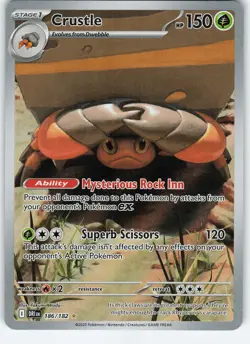 Crustle - 186/182 Illustration Rare Holo SV10: Destined Rivals NM Pokemon - Image 1