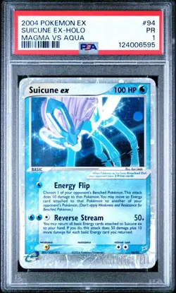 PSA 1 Pokemon Suicune ex 94/95 EX Team Magma vs Team Aqua Ultra Rare Holo - Image 1