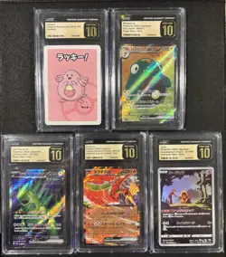 LOTS OF 5 — Pokemon CGC Pristine 10 Slabs — English, Japanese, Old Maid - Image 3