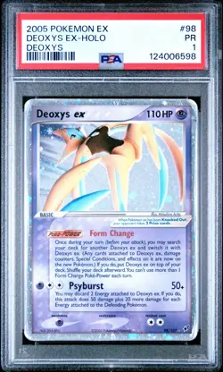 PSA 1 Pokemon Deoxys ex 98/107 EX Deoxys Ultra Rare Holo - Image 1