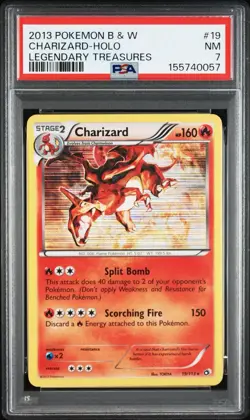 PSA 7 2013 Pokemon Legendary Treasures Charizard Holo Rare 19/113 - Image 1