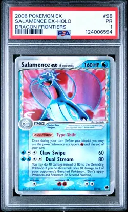 PSA 1 Pokemon Salamence ex (Delta Species) 98/101 EX Dragon Frontiers Ultra Rare - Image 1