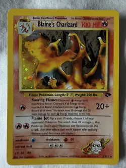 Pokemon TCG Blaine's Charizard Holo Rare 2/132 Gym Challenge Unlimited English - Image 1