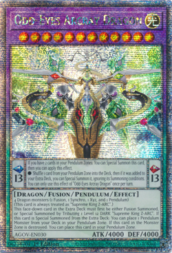 YUGIOH ODD-EYES ARCRAY DRAGON QUARTER CENTURY RARE AGOV-EN030 NEAR MINT - Image 1