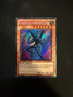 LCGX-EN029 Evil HERO Malicious Edge 1st Edition Secret Rare YuGiOh! NM - Image 1