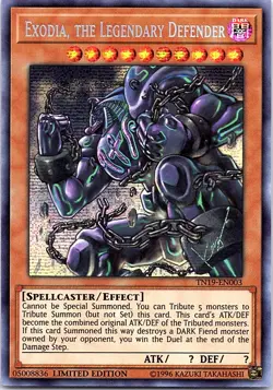 Yugioh: Exodia, the Legendary Defender - TN19-EN003 Secret Rare Limited Ed NM - Image 1