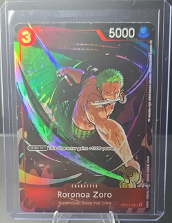 Namco One Piece CCG Roronoa Zoro ST01-013 Super Rare Foil Promo 5000 Power - Image 2