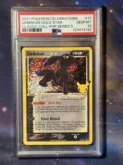 2021 Pokemon Celebrations: PSA 10 Umbreon Gold Star - Gem Mint! - Image 1
