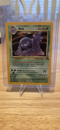 Pokemon TCG Muk 13/62 Holo Fossil Unlimited Rare 1999 LP/MP Condition - Image 1