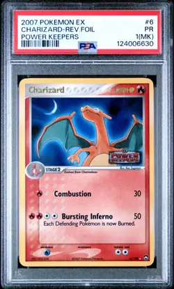 PSA 1 MK Pokemon Charizard 6/108 EX Power Keepers Stamped Reverse Holo Rare - Image 1