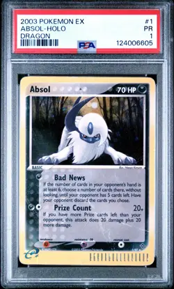 PSA 1 Pokemon Absol 1/97 EX Dragon Holo Rare POP 5 - Image 1