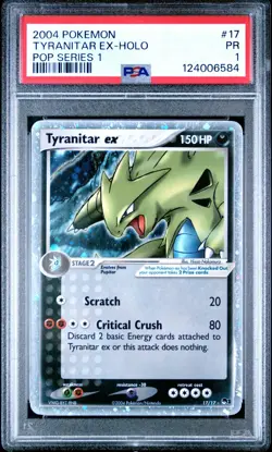 PSA 1 Pokemon Tyranitar ex 17/17 POP Series 1 Promos Ultra Rare Holo - Image 1