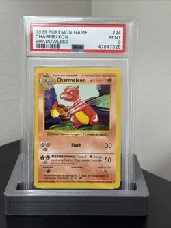 PSA 9 MINT 1999 POKEMON GAME 24 CHARMELEON SHADOWLESS - Image 1
