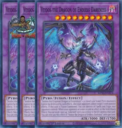 Yugioh! 3x Veidos the Dragon of Endless Darkness MP25-EN373 Common 1st Ed NM - Image 1