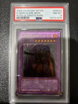 Elemental Hero Flare Neos POTD-EN032 Ultimate Rare 1st Edition Yugioh Euro PSA 8 - Image 1