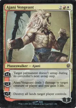 MTG Ajani Vengeant Foil Duel Decks Ajani vs Nicol Bolas Light Play Magic Card - Image 1