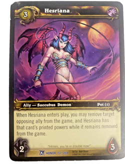 World Of Warcraft Trading Card Game Featuring Hesriana. Ally - Sucubus Demon. - Image 1