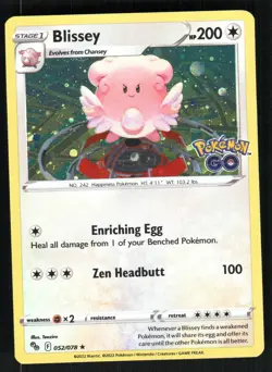 Blissey 052/078 Pokemon GO Cosmos Holo Rare NM - Image 1