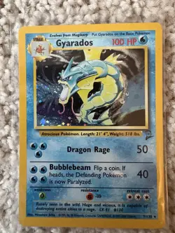 Pokemon TCG Gyarados 7/130 Base Set 2 Holo Rare English 2000 100 HP - Image 1