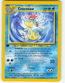 Croconaw - 1st Edition - 31/111 Neo Genesis - Pokemon TCG - 2000 - Image 1