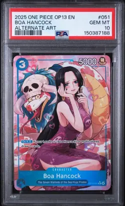 One Piece CCG Boa Hancock Alt Art OP13-051 Carrying on His Will EN Foil PSA 10 - Image 1