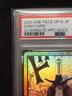 PSA 10 Dracule Mihawk DON Card OP14 Gold Alt Art One Piece Japanese GEM MINT - Image 4
