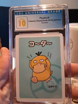 Psyduck Cgc 10 Pristine Blue Label 2019 Old Maid Playing Cards Japanese Gem Mint - Image 1