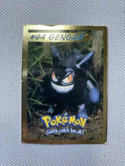 Gengar #94 94 Pokemon Cut Card Hasbro Toy Wishes Magazine 1999 Gold Foil Border - Image 1