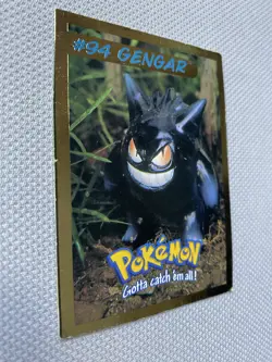 Gengar #94 94 Pokemon Cut Card Hasbro Toy Wishes Magazine 1999 Gold Foil Border - Image 3